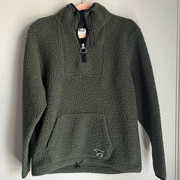 VS PINK Fleece Half Zip Pull Over Sweater - Picture 1 of 4